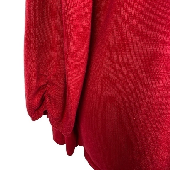 Elementz Floral Sheer 2-Layer Ruffle Open Sweater Cardigan Women's XL Red Black - Picture 5 of 11